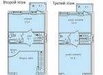 План второго и третьего этажей таунхауса