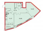 План двухкомнатной квартиры 71,72 кв. м.