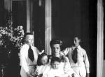 Future writer Vladimir Nabokov (1899-1977) with his mother, brother Sergei and sisters Elena and Olga. 1907. Photograph by Carl Bulla.