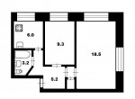 План 2-х комнатной квартиры